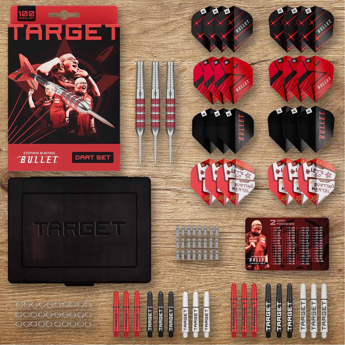 Target Darts Stephen Bunting 100 Piece Brass Dart Set