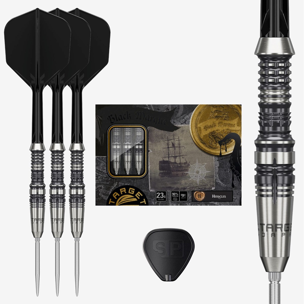 Target Black Marque Heracles 90% SP Steel Tip Darts 23 grams
