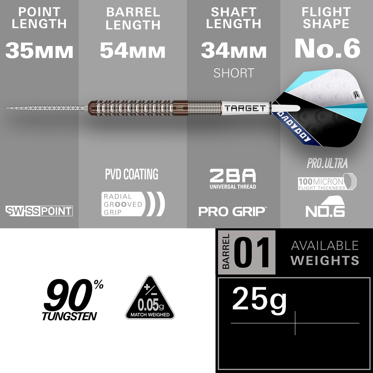 Target Darts Adam Lipscombe 90% Tungsten SP Steel Tip Darts 25 grams