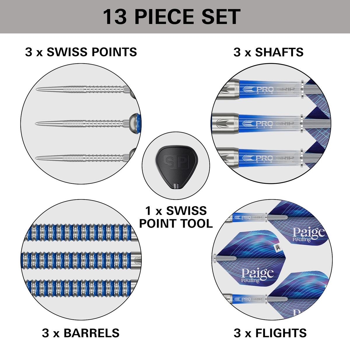 Target Darts Paige Pauling 90% Tungsten SP Steel Tip Darts 22 grams