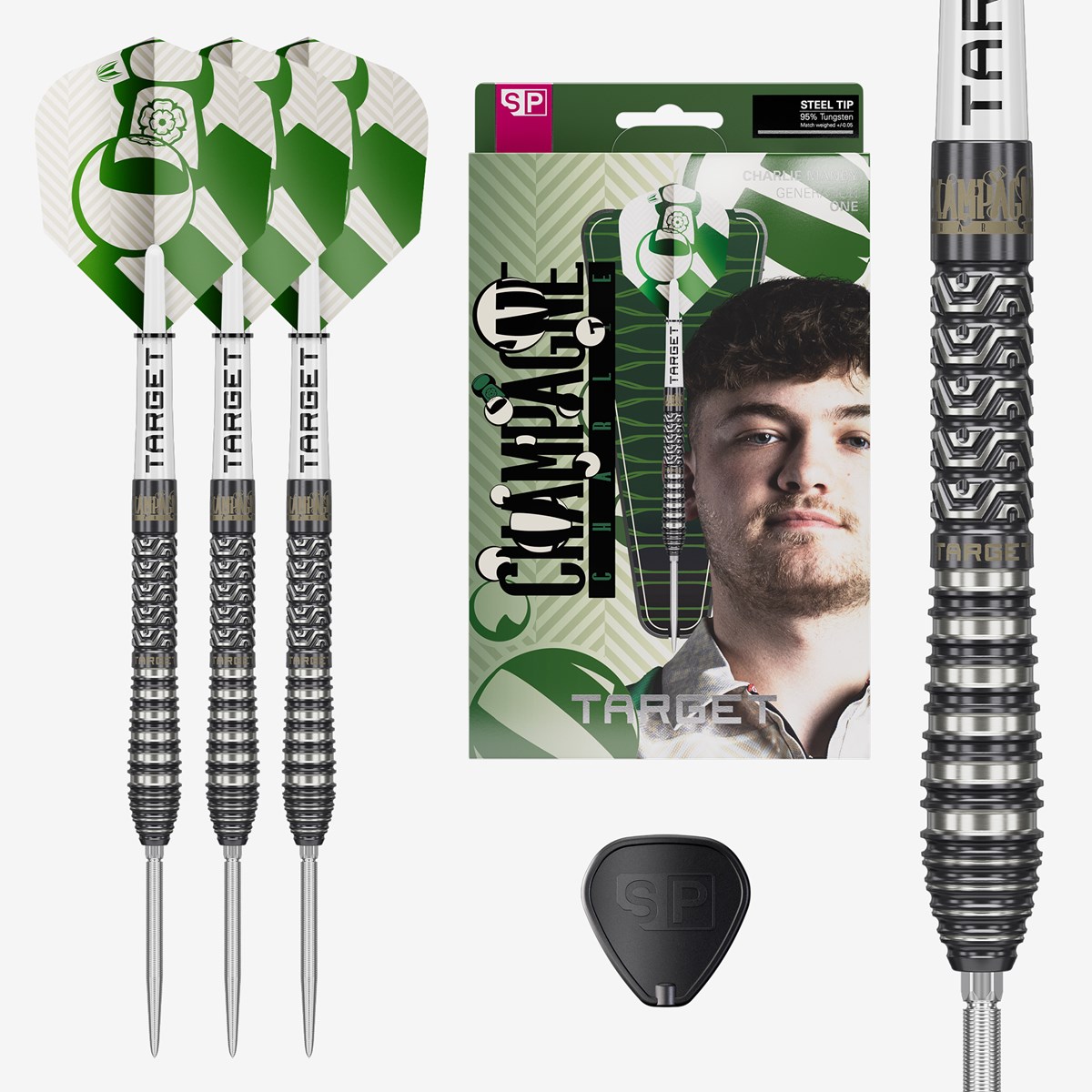 Target Darts Charlie Manby 95% Tungsten SP Steel Tip Darts 22 grams