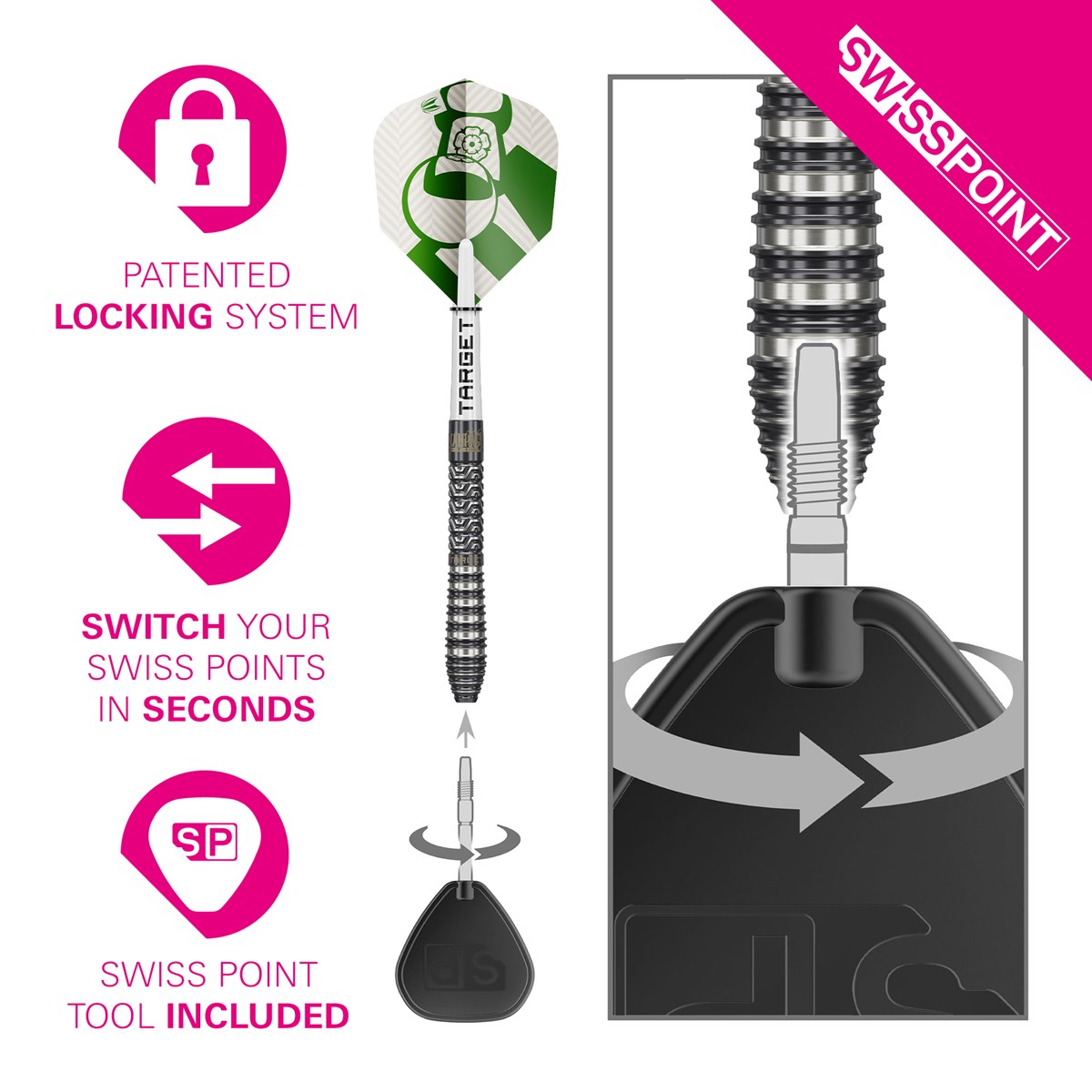 Target Darts Charlie Manby 95% Tungsten SP Steel Tip Darts 22 grams