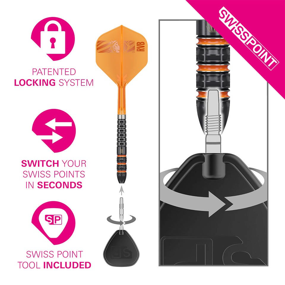 Target Darts Raymond Van Barneveld 95K Swiss Point Steel Tip Darts 25 grams