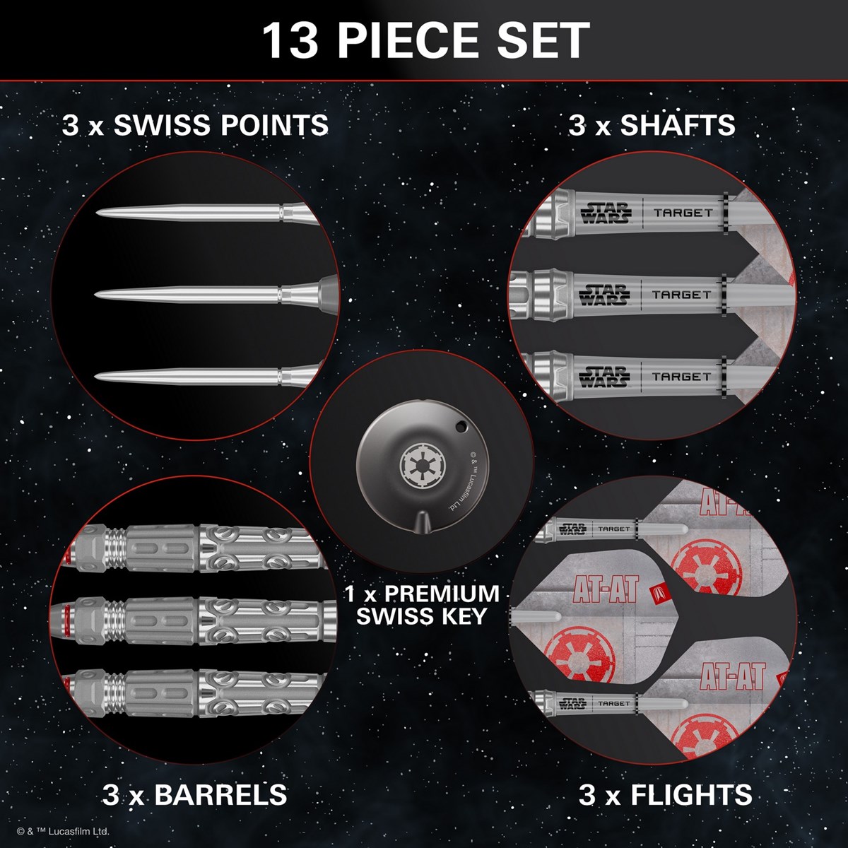 Target Darts Star Wars AT-AT 90% SP Steel Tip Darts 25 grams