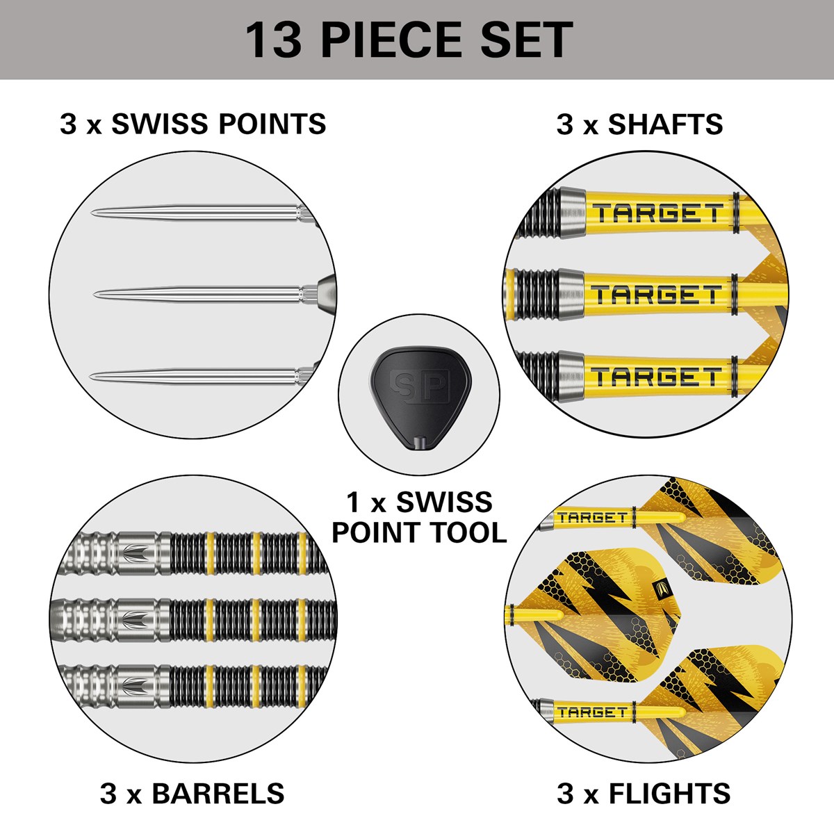 Target Buzz SP02 90% Swiss Point Steel Tip Darts 24 grams
