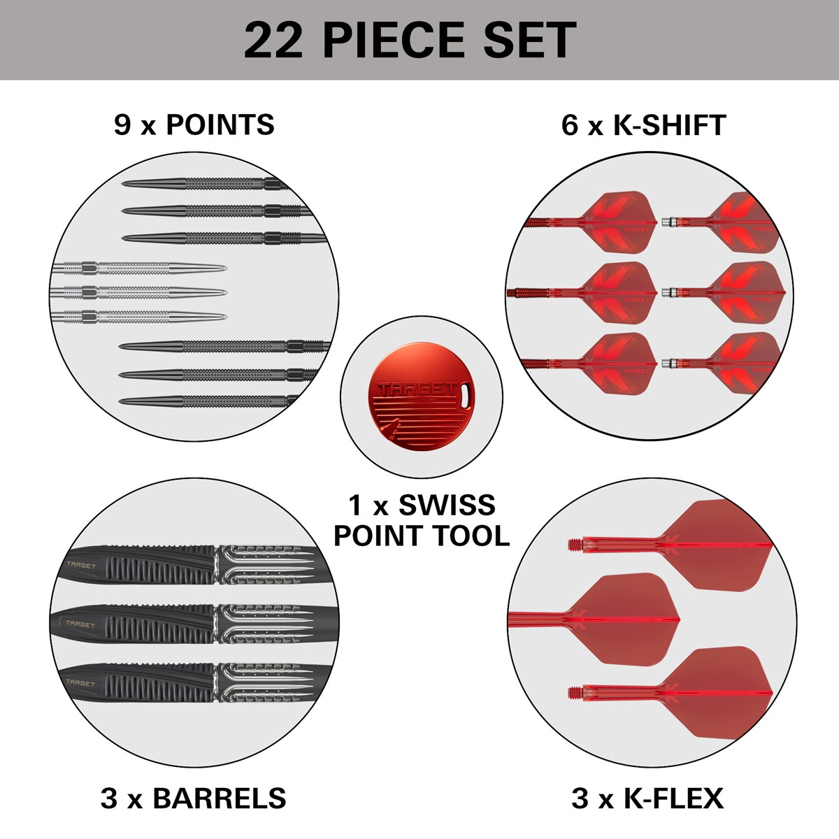Target Darts Shift 90% Swiss Point Steel Tip Darts 23 grams