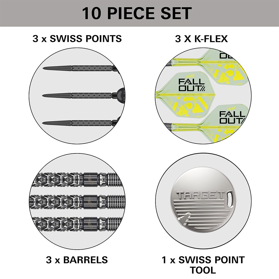 Target Darts Luke Littler Nuke Fallout 90% Tungsten SP Steel Tip Darts 23 grams