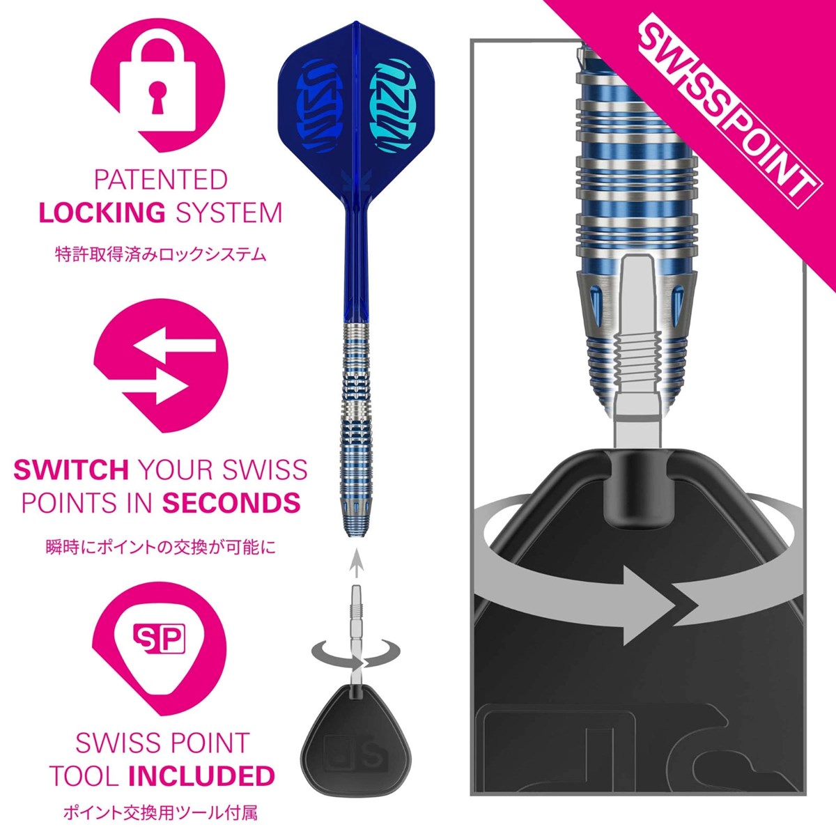 Target Mizu 03 90% SP Steel Tip Darts 24 grams