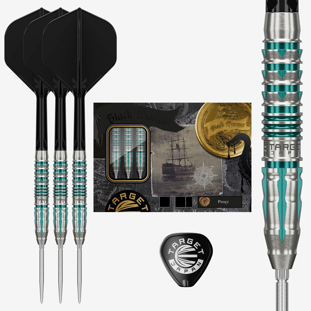 Target Black Marque Pierce SP Steel Tip Darts 22 grams