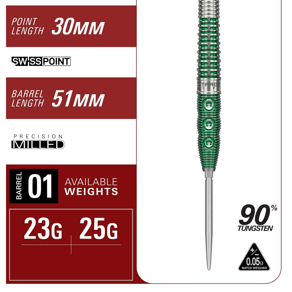 Target Prime Xeno 90% SP Steel Tip Darts 23 grams