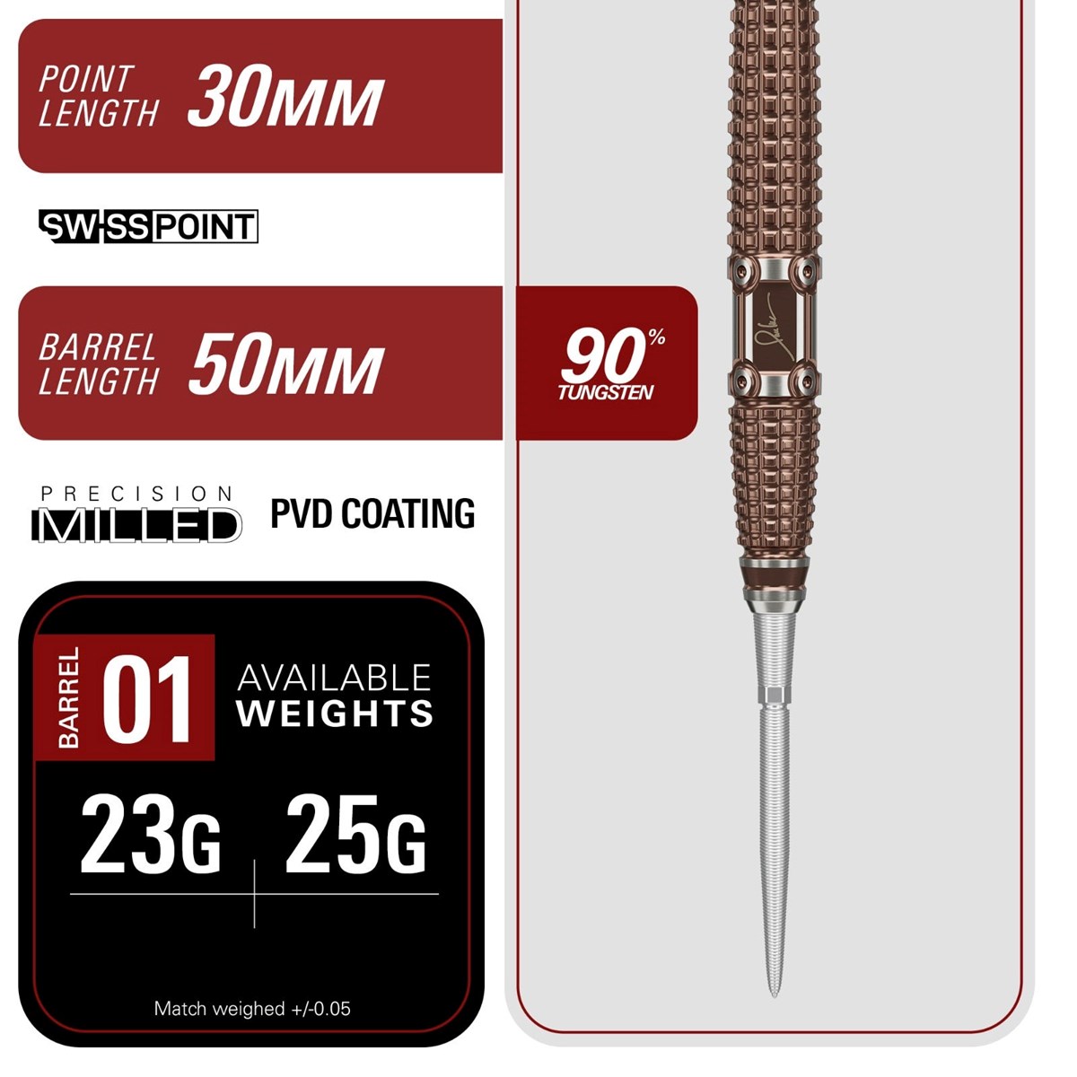 Target Paul Lim The Legend G10 90% SP Steel Tip Darts 23 grams