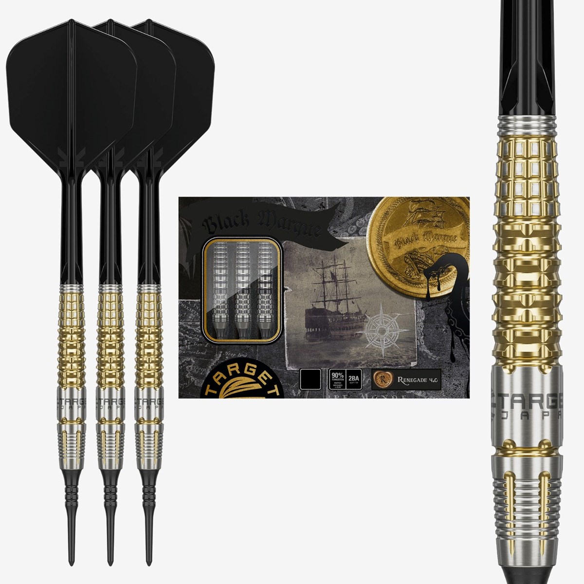 Target Black Marque Warrior 90% Soft Tip Darts 18.5 grams