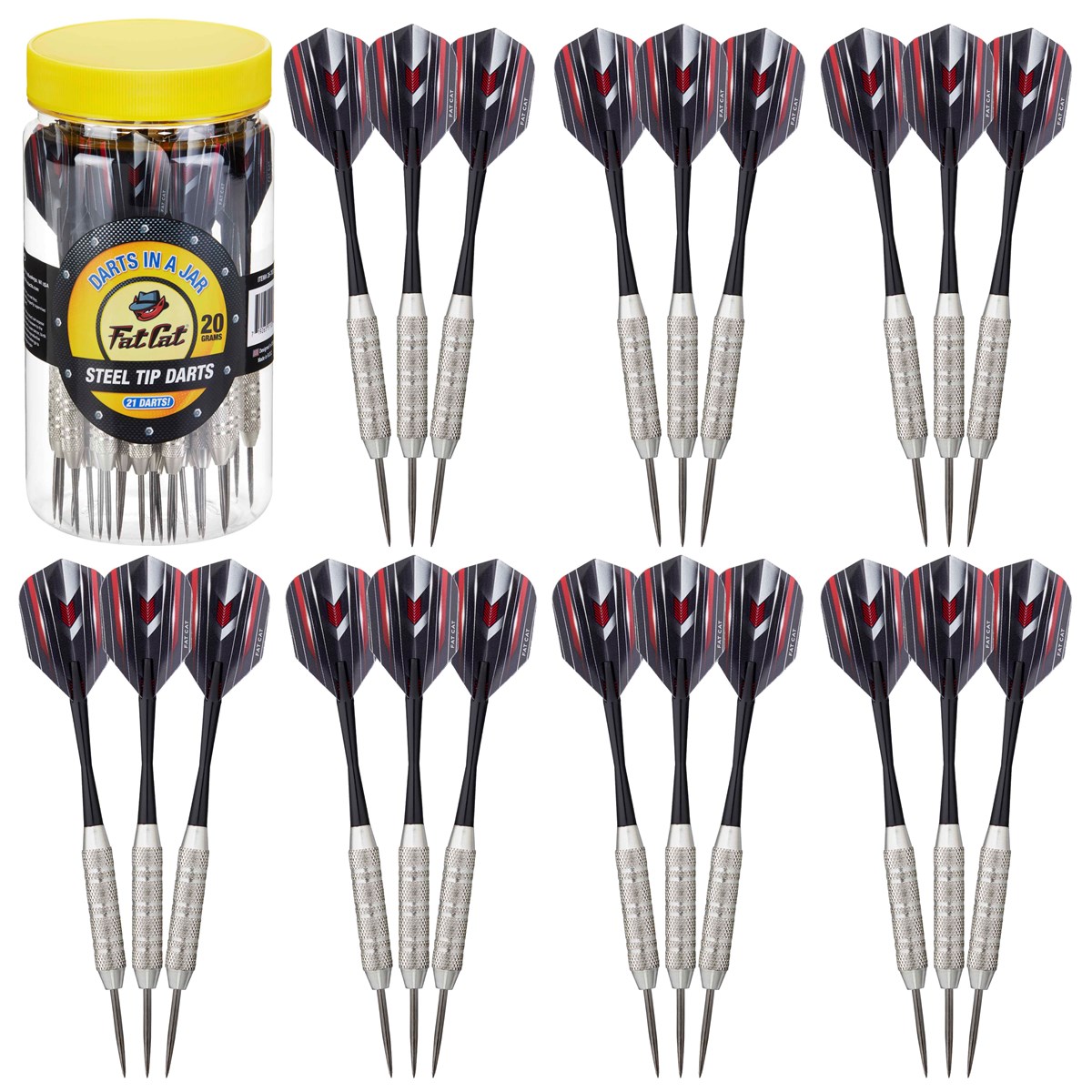 GLD Steel Tip Darts in a Jar 20 grams (21 darts)