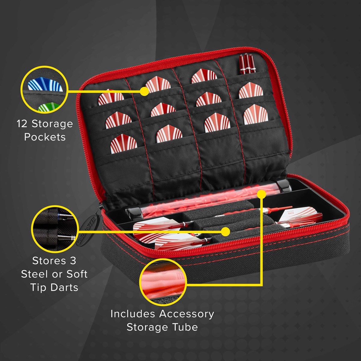 GLD Casemaster Plazma Dart Case - Ruby