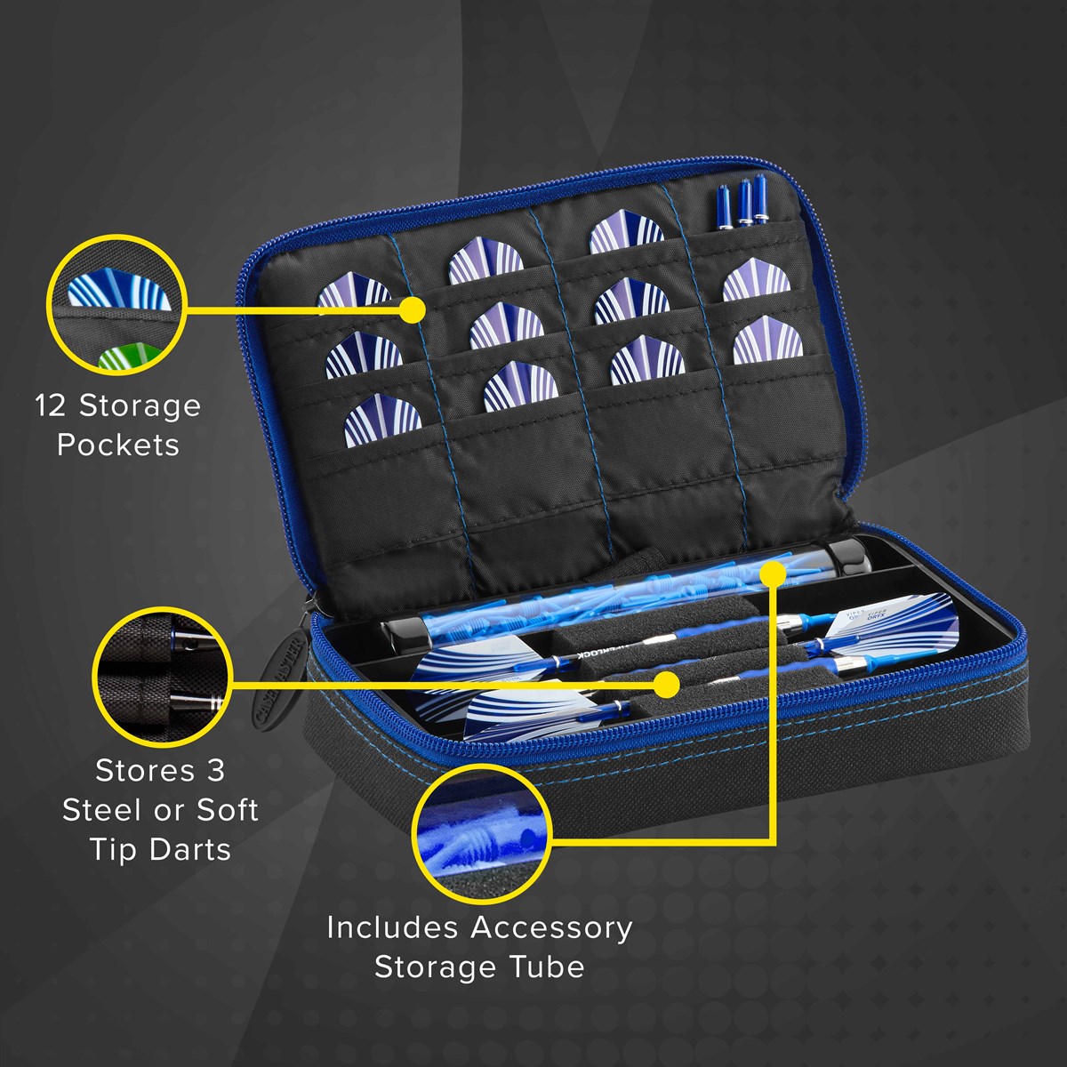 GLD Casemaster Plazma Dart Case - Sapphire