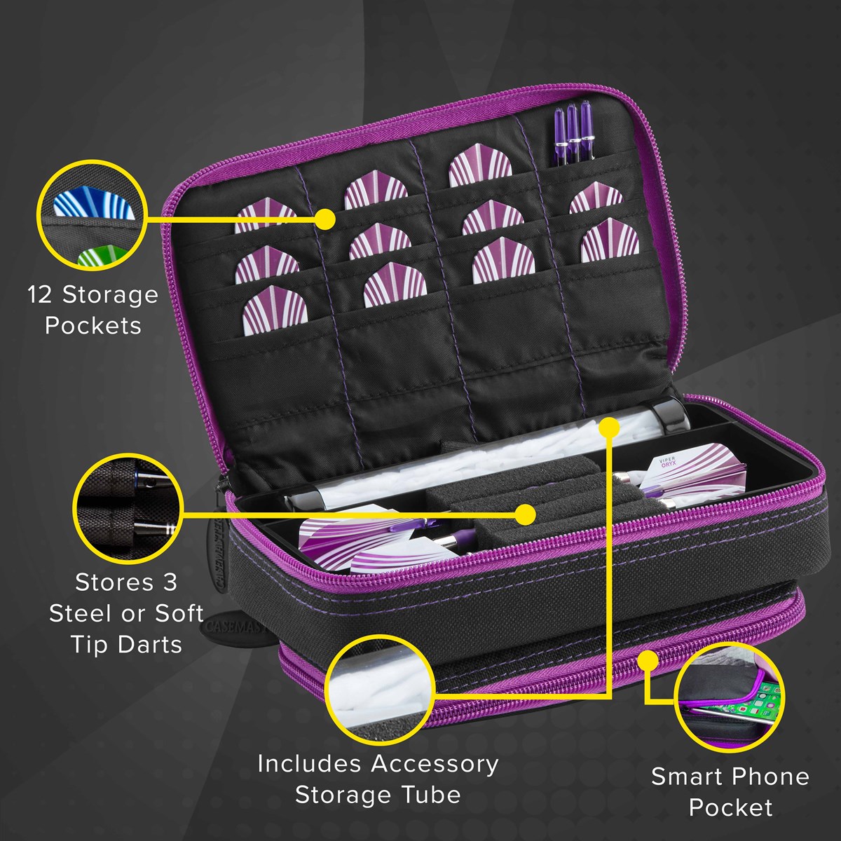 GLD Casemaster Plazma Plus Dart Case - Amythest
