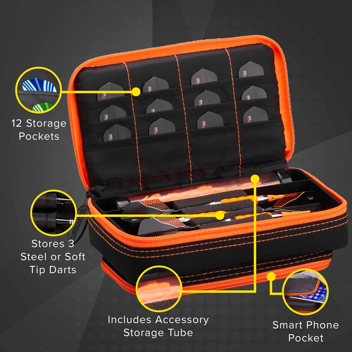 GLD Casemaster Plazma Plus Dart Case - Orange