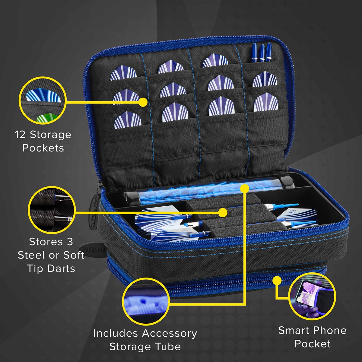 GLD Casemaster Plazma Plus Dart Case - Sapphire
