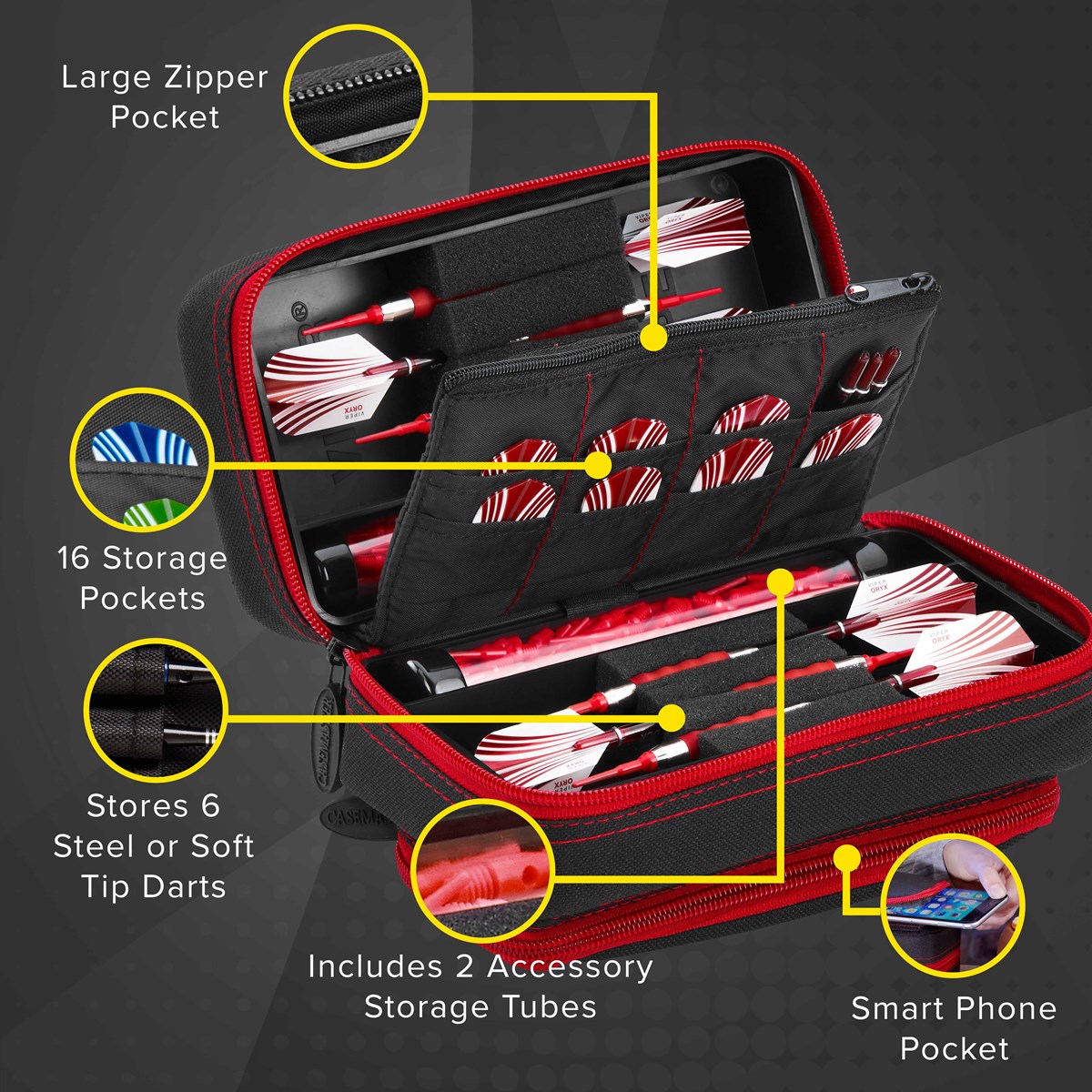 GLD Casemaster Plazma Pro Dart Case - Ruby