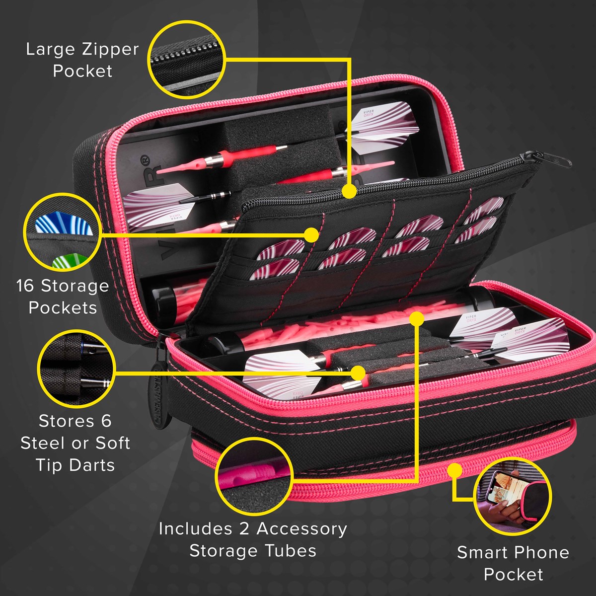 GLD Casemaster Plazma Pro Dart Case - Pink