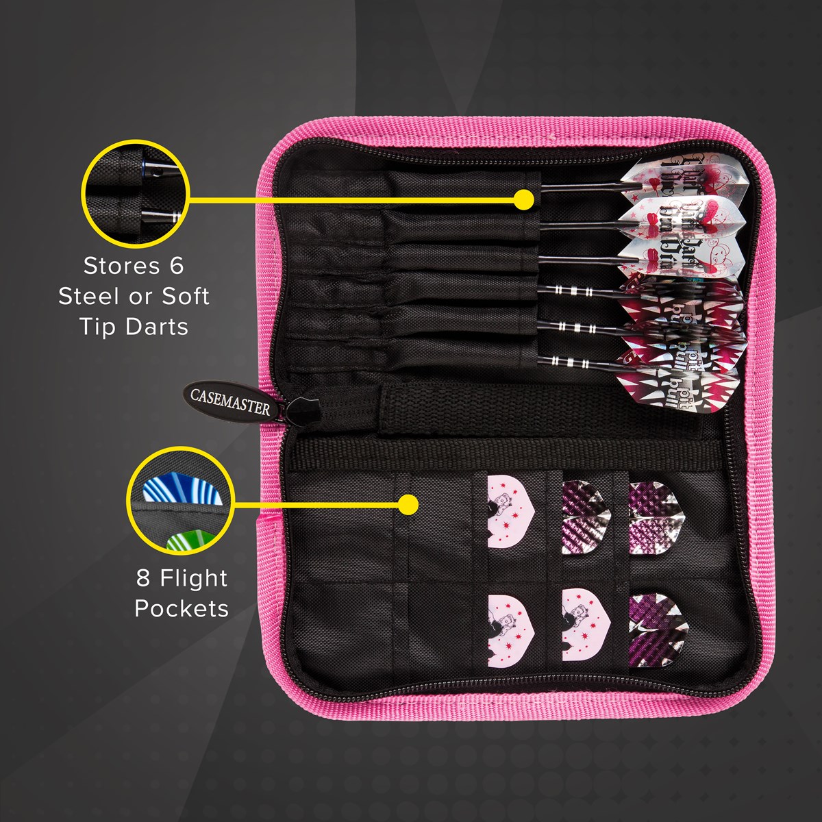 GLD Casemaster Deluxe Dart Case - Pink