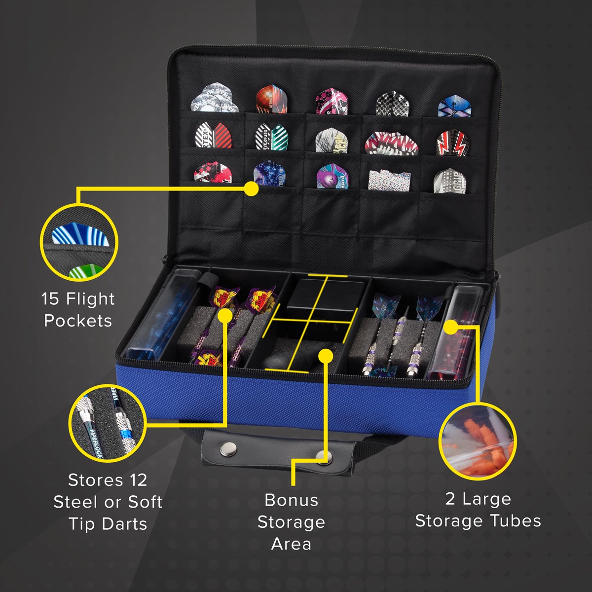 GLD Casemaster Classic Dart Case - Blue