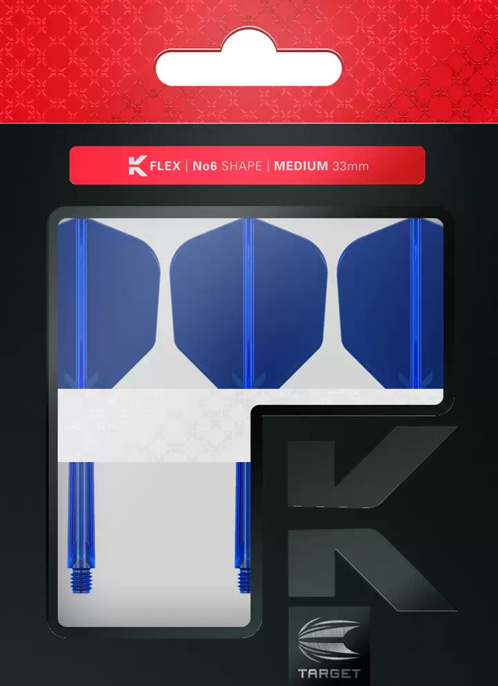 Target Darts K-Flex System - No. 6 Flight / Medium Shaft - Blue