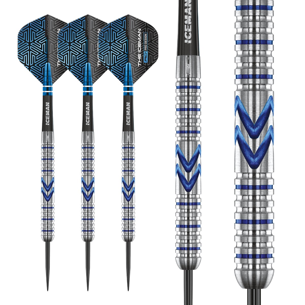 RED DRAGON Gerwyn Price Iceman - Set Fléchettes Tungstène Professionnel 26g Avec Flights Et Stems