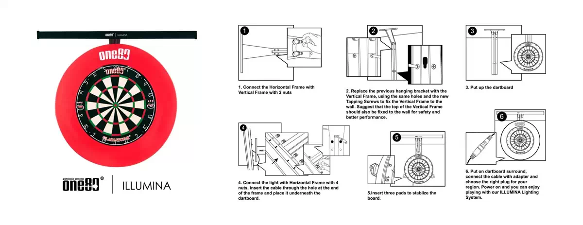 One80 Illumina Dartboard Light - Optical Lens - Daylight